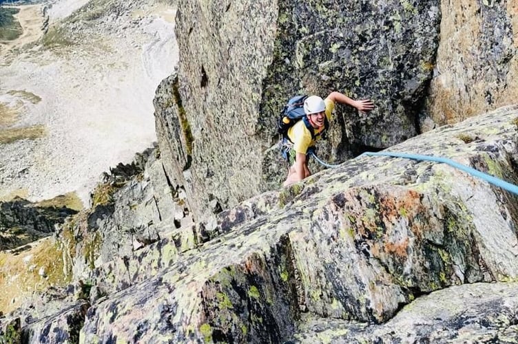 Jimmy climbing the Matterhorn for the Red Cross