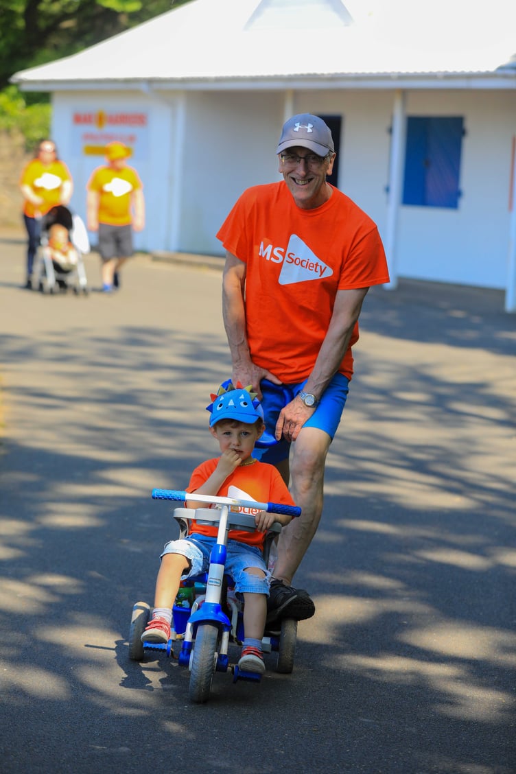 A young participant on his pedal bike
