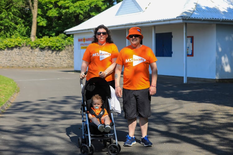 Participants at the Wheel and Walk fundraiser on Saturday