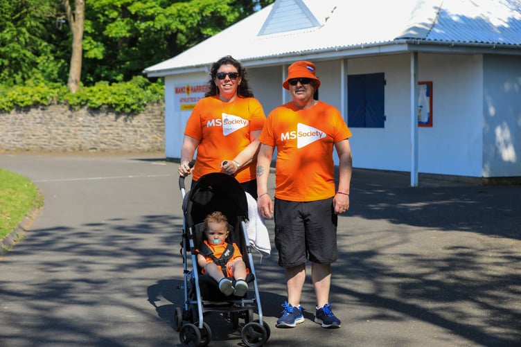 Participants at the Wheel and Walk fundraiser on Saturday