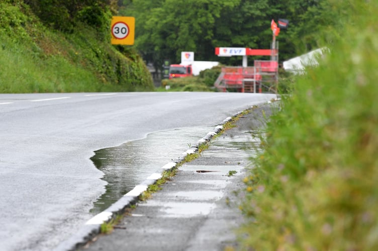 Wet conditions in Kirk Michael 