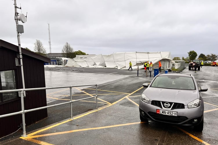 Damage to designated paddock garages this morning 