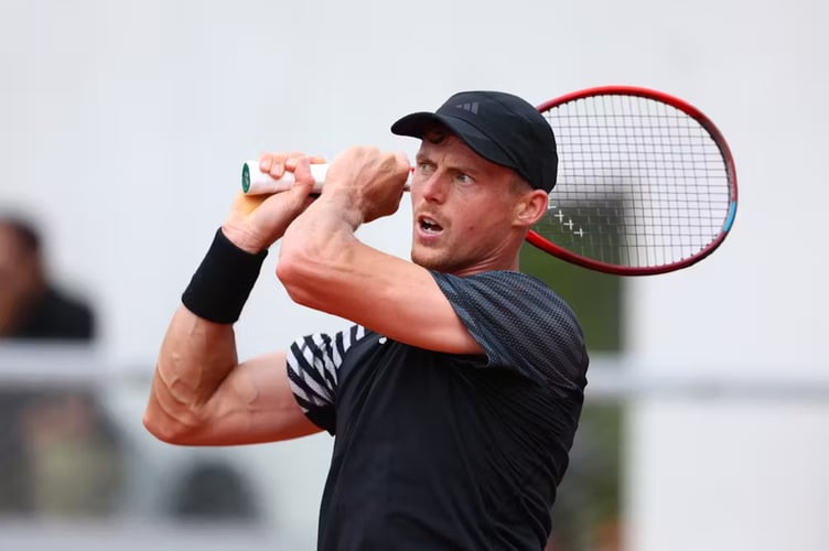 Billy Harris in action in the qualifying rounds of the French Open at Roland Garros earlier this week (Andre Ferreira/FFT)