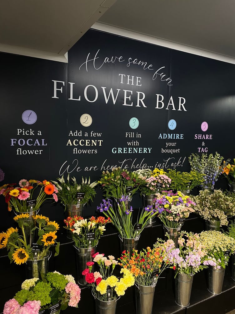 The new 'Flower Bar' at Robinson's Floristry Centre in Braddan