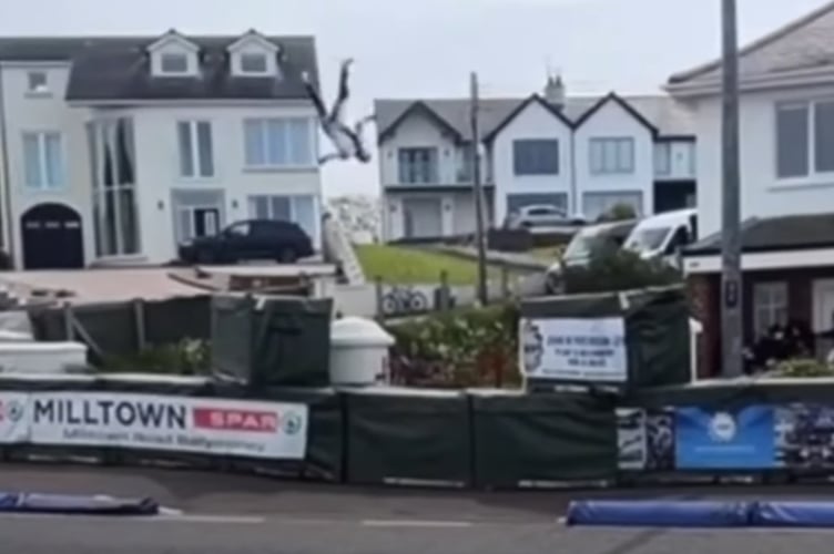 Paul rotated three times in his incredible Superman impression  at the NW200