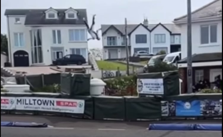 Paul rotated three times in his incredible Superman impression at the NW200