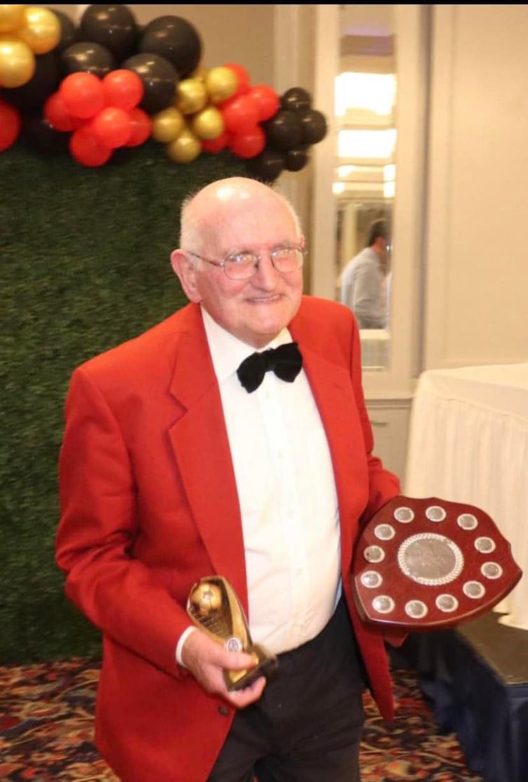 Eddie Lowey was named Clubman of the Year at Malew AFC's centenary dinner in 2022