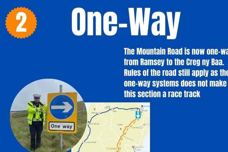 Mountain Road is one-way for the TT