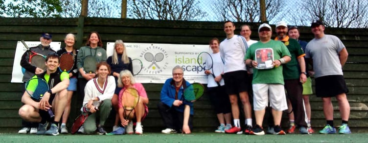 Competitors in the 'Australian Open' at Castletown Lawn Tennis Club, the first grand slam of the season