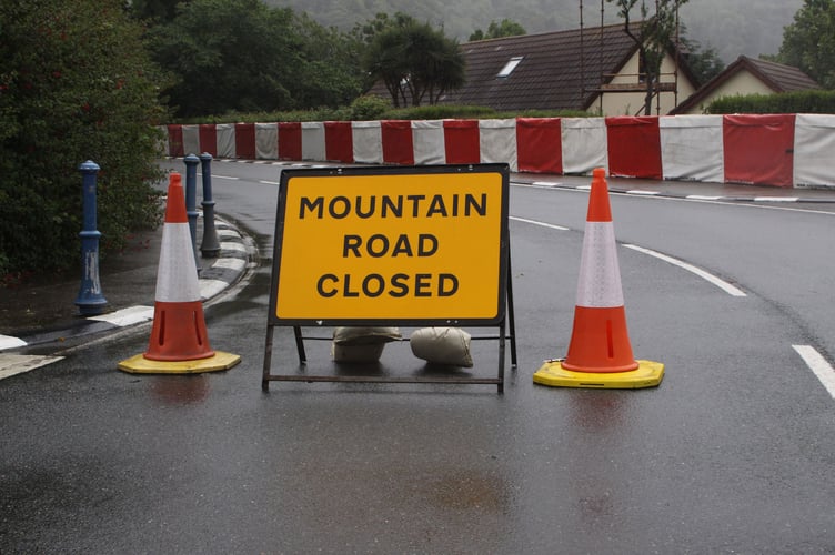 The Mountain Road is currently closed from Ramsey to the Creg-Ny-Baa
