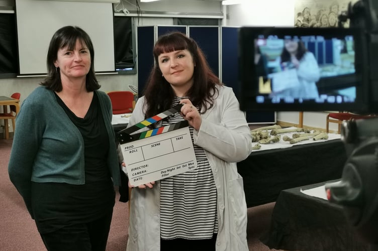 Leading Manx osteoarchaeologist Marie Weal (right) and Allison Fox, curator of archaeology at Manx National Heritage