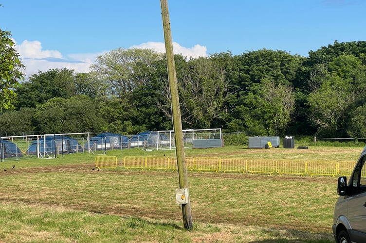 The muddy conditions in the TT car park next to the police headquarters and St George's Football Club
