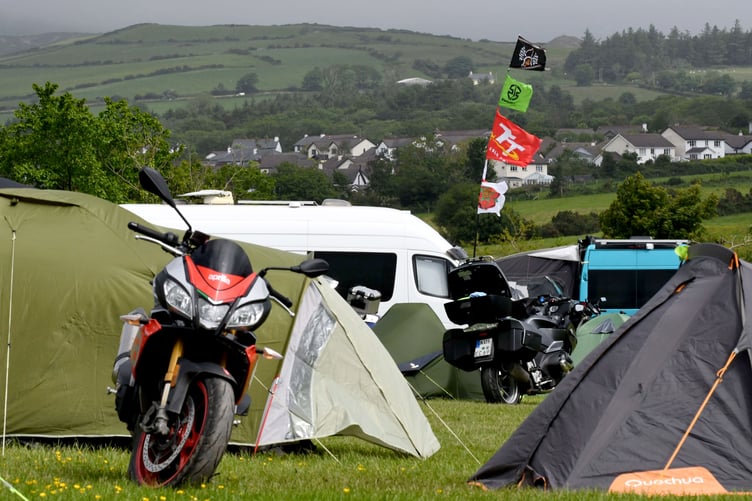 Mixed weather conditions at the Glenlough TT campsite