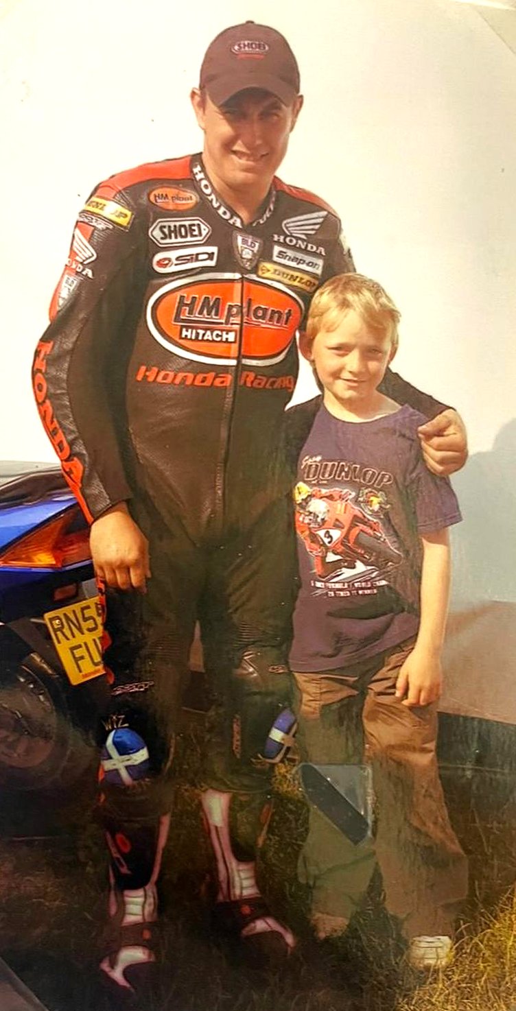 A young Nathan Harrison meets his boyhood hero John McGuinness back in 2006