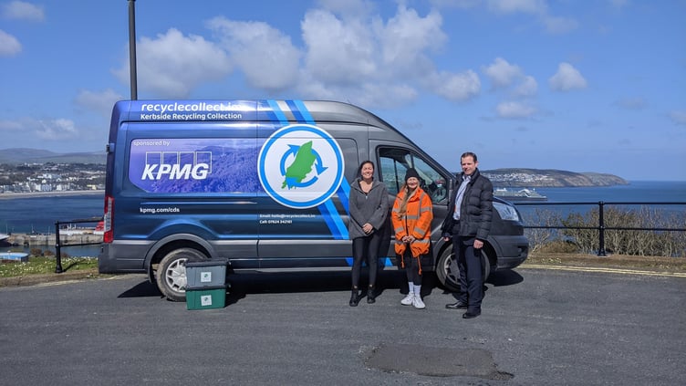 Pictured left to right: Justine Howard, KPMG in the Crown Dependencies, Clara Isaac, Recycle Collect and Nick Quayle, KPMG in the Crown Dependencies.