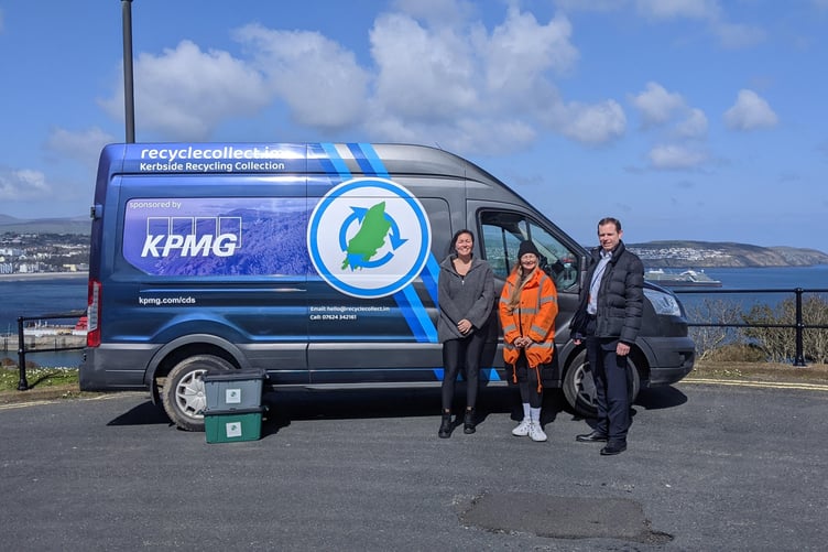 Pictured left to right: Justine Howard, KPMG in the Crown Dependencies, Clara Isaac, Recycle Collect and Nick Quayle, KPMG in the Crown Dependencies.
