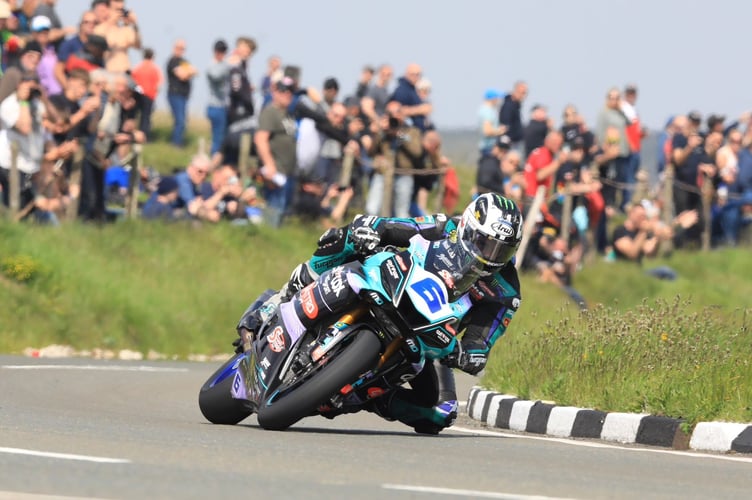 Michael Dunlop on his Yamaha R6 during Saturday's Supersport Race One