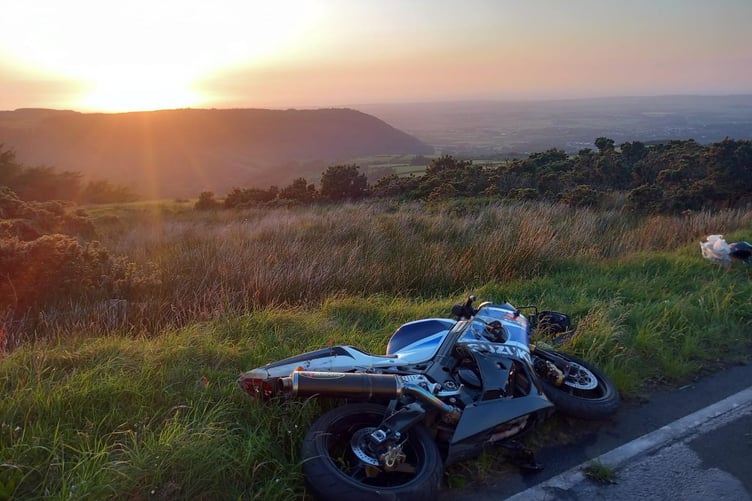 Scene of the crash on the Mountain Road