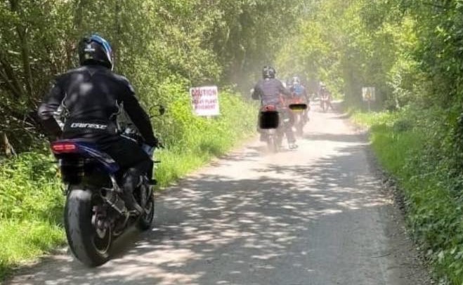 A photo released by police of bikers on the Heritage Trail