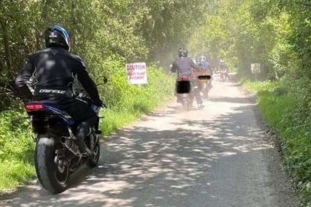 A photo released by police of bikers on the Heritage Trail