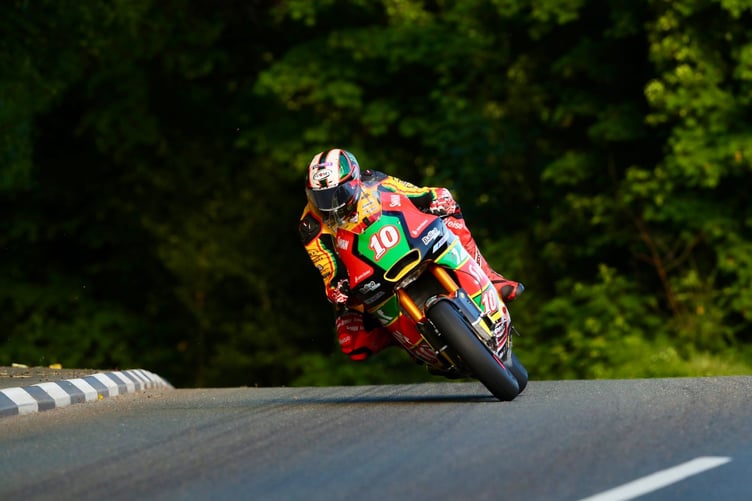 Peter Hickman out on his Swan Racing Yamaha in Wednesday evening's solo warm-up lap