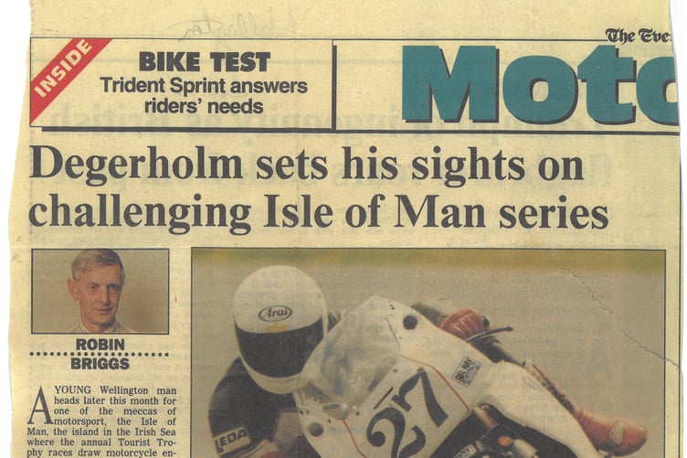 The newspaper report featuring Blair Degerholm back home in Little Hutt, New Zealand. Blair has lived in the Isle of Man for more than 20 years and works for Manx Telecom