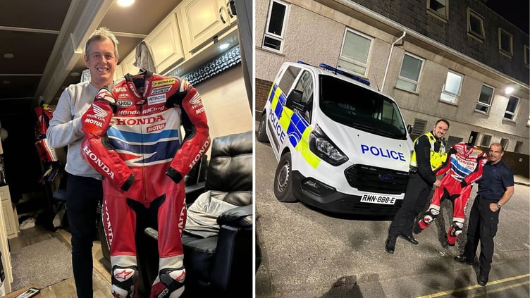 John McGuinness (left) has been reunited with his leathers