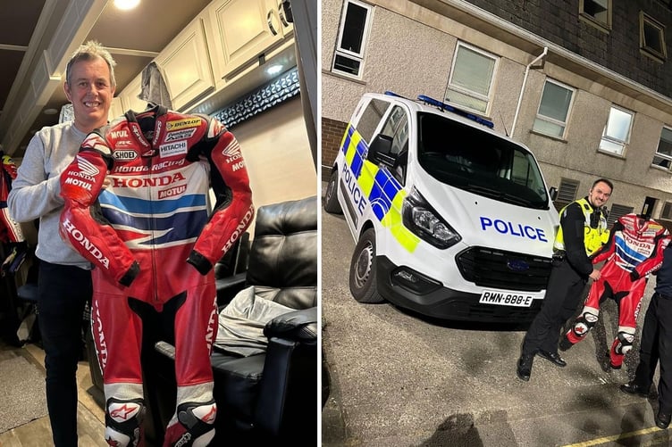 John McGuinness (left) has been reunited with his leathers