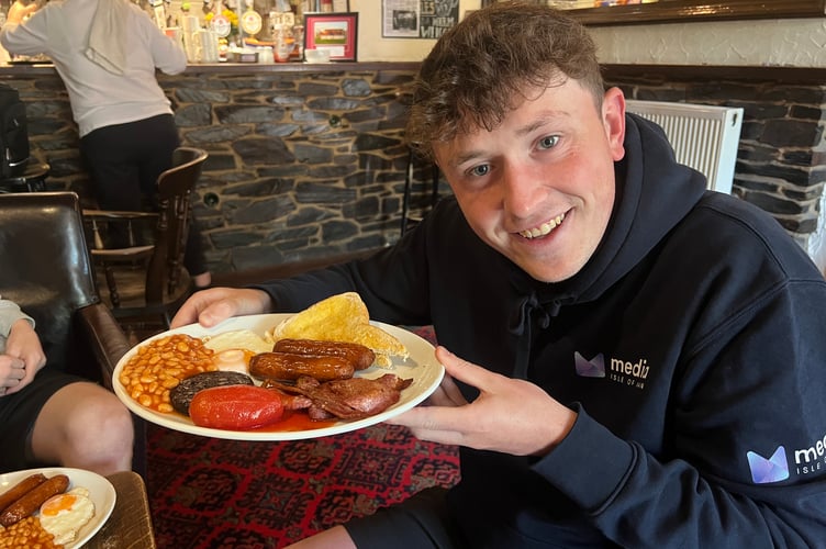 Media Isle of Man's Tom Curphey with his Baltic TT Breakfast