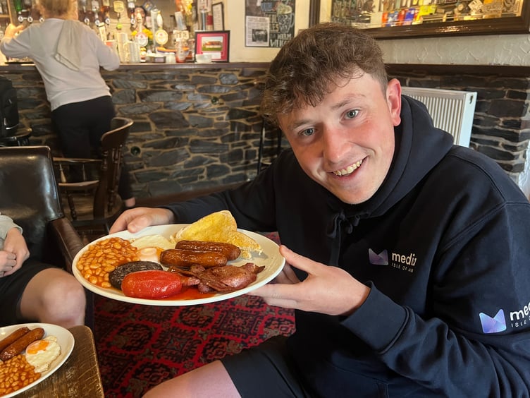 Media Isle of Man's Tom Curphey with his Baltic TT Breakfast
