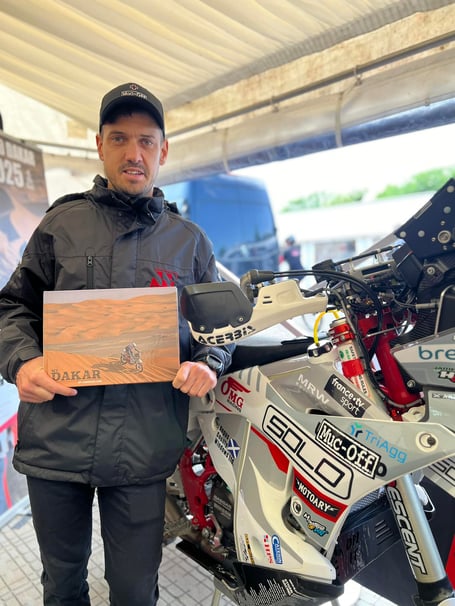 James Hillier has had his Dakar bike with him in the island this week