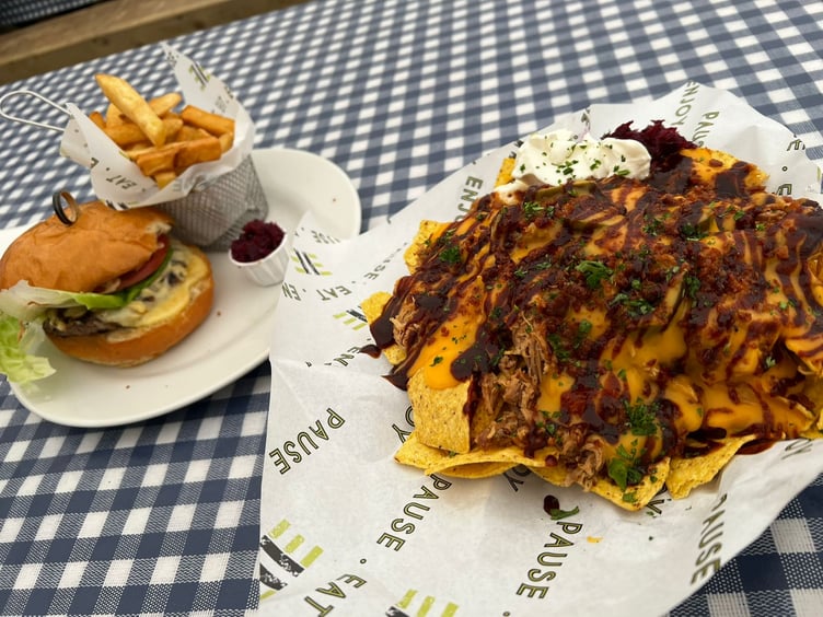 The Pitstop Nachos and the Street Burger