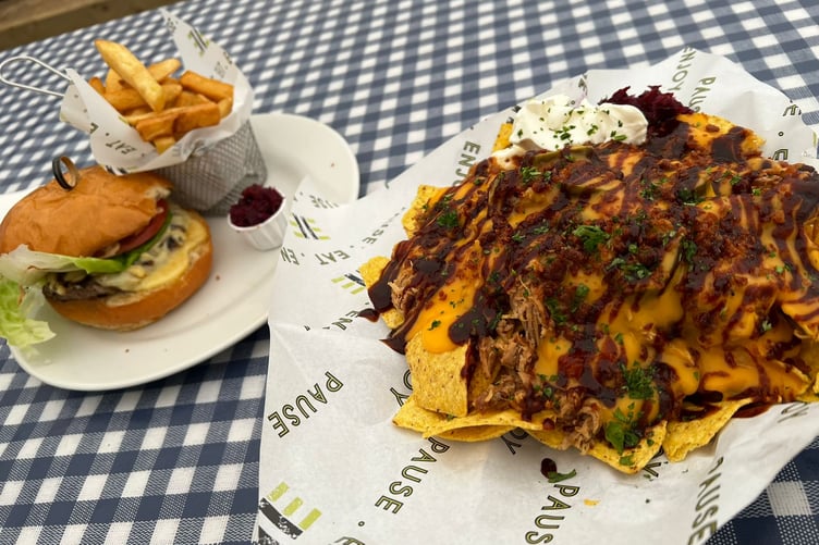 The Pitstop Nachos and the Street Burger