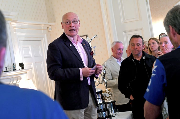 Lieutenant Governor Sir John Lorimer gave a speech to guests at the TT reception