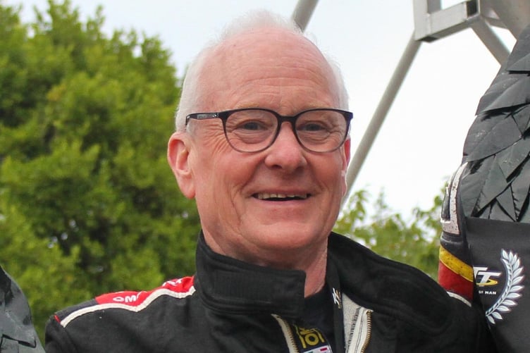 06/06/2022: Teammates Conor Cummins (2nd) and Davey Todd (3rd) after the RL360 Superstock Race at the Monster Energy Isle of Man TT with Clive Padgett. Photo by Callum Staley (CJS Photography).