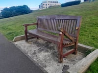 Criminal damage to a memorial bench on Douglas Head