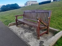 Criminal damage to a memorial bench on Douglas Head