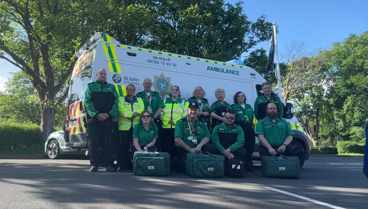 St John Ambulance volunteers with new equipment