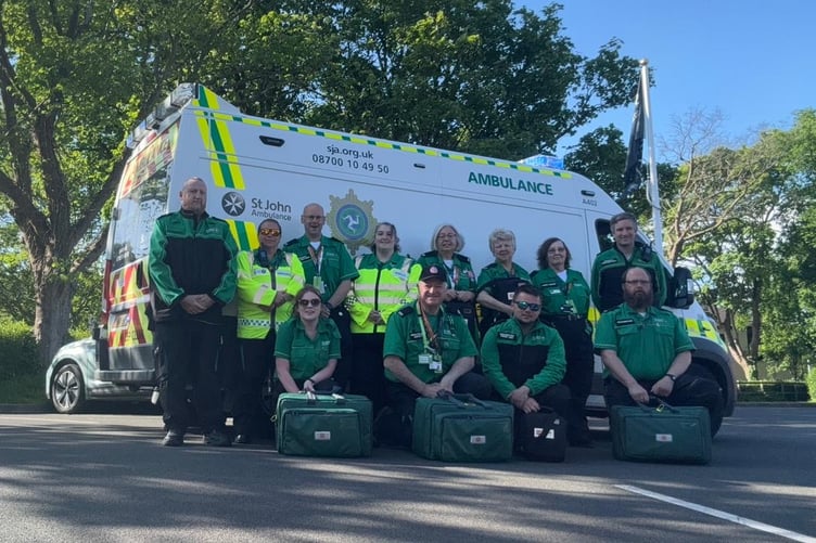 St John Ambulance volunteers with new equipment