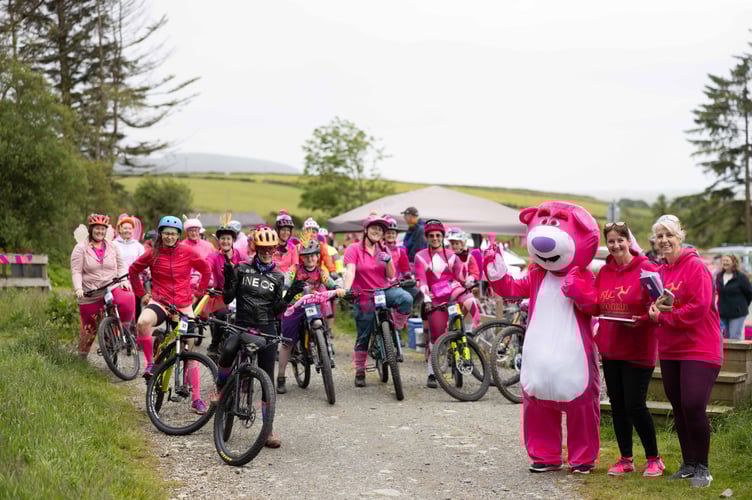 The start of the Paint The Plantation Pink ride at Archallagan Plantation on Saturday (Photo: Chris Watson)