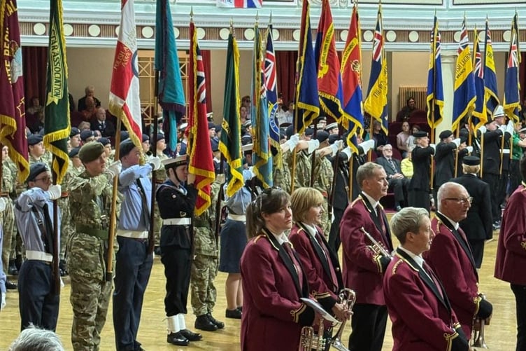 The parade mustered in the Villa Marina's Royal Hall (Photo: Government House)