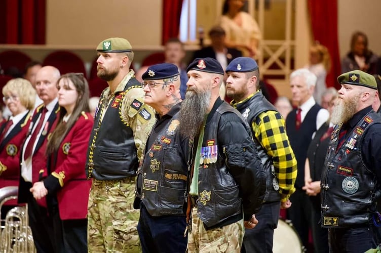 A contingent of veterans from the Moddey Dhoo Motorcycle Club