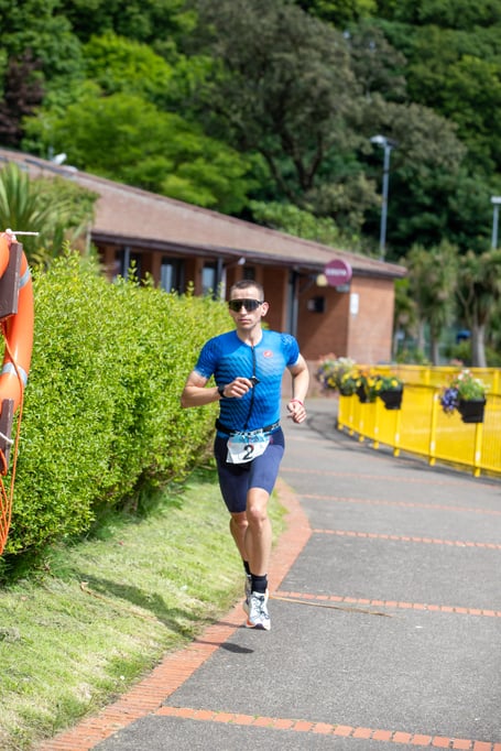 Andy Isaac was the overall winner of last weekend's 1886 Middle Distance Triathlon at Mooragh Park, completing the three disciplines in a time of 4 hours 20 minutes and 47 seconds (DK Photography)