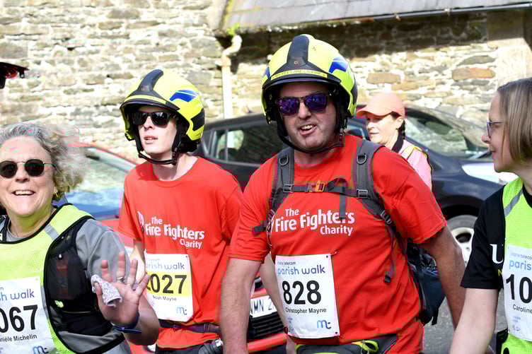 Christopher and Noah Mayne raising awareness for the Fire Fighters charity