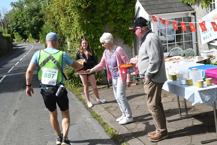 The 2024 Parish Walk approaching Ballasalla -