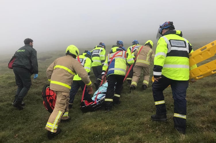 Rescue teams recover the casualty
