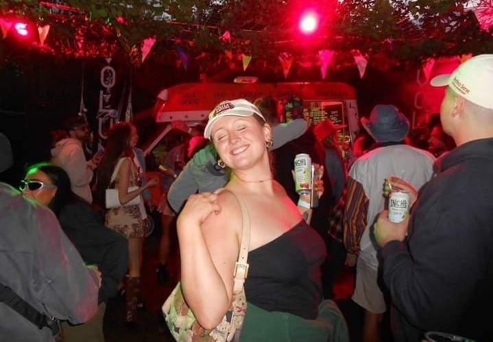 Media Isle of Man's Jess Kneen in the Volume Event tent at the Full Moon Festival 