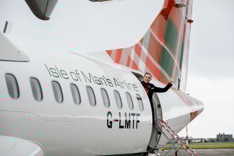 Vicky Rogers (Cabin Crew at Loganair) with the IOM aircraft-min.jpg
