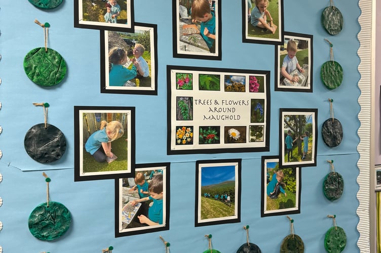 Examples of some of the art created by Dhoon school pupils