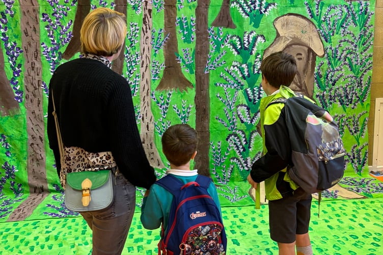 Some of the artwork on display at Dhoon school